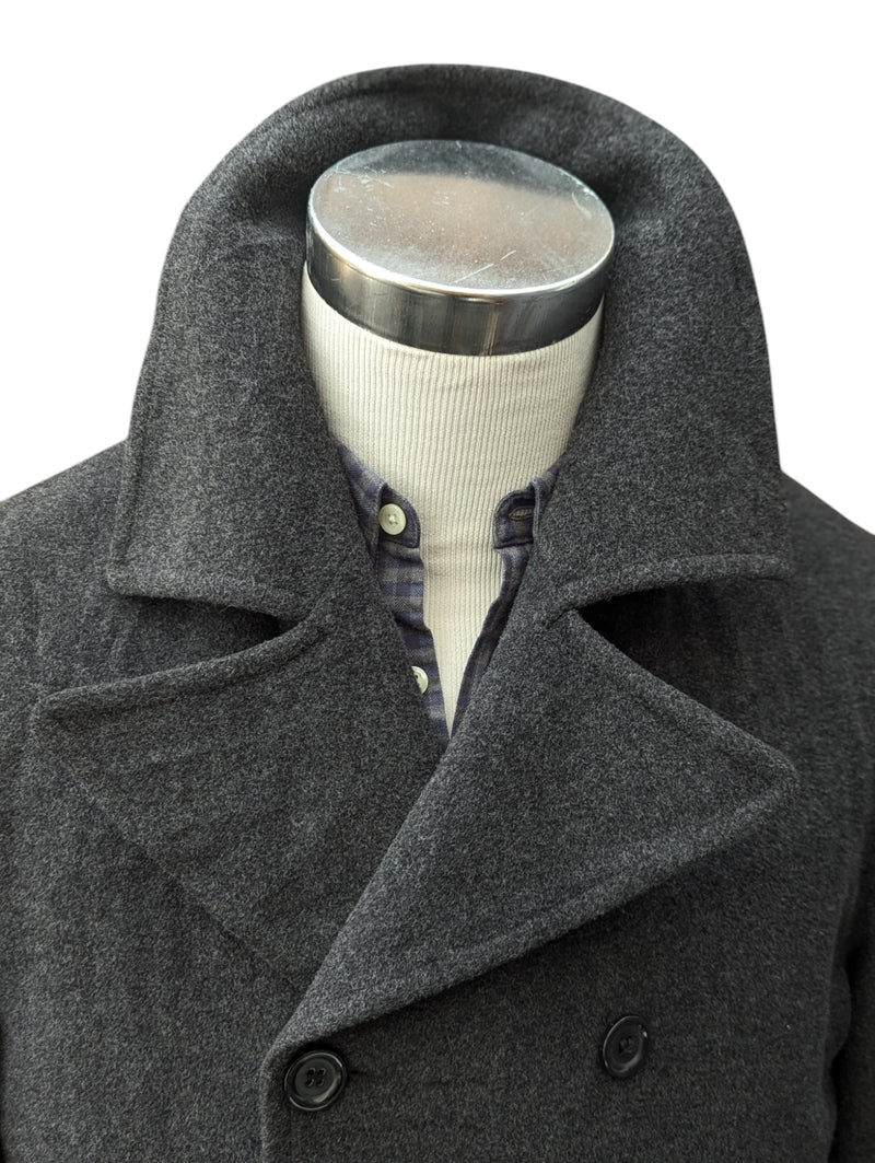 Vintage Oligos Italy S/M DB Peacoat Charcoal Grey Wool