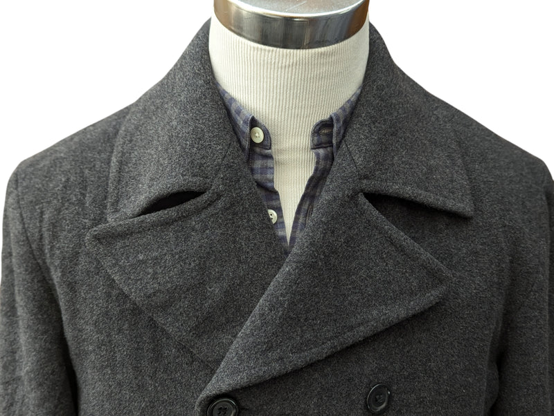 Vintage Oligos Italy S/M DB Peacoat Charcoal Grey Wool