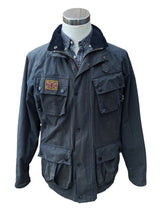 Hackett Field Rally Jacket L Blue-Grey Waxed Cotton England