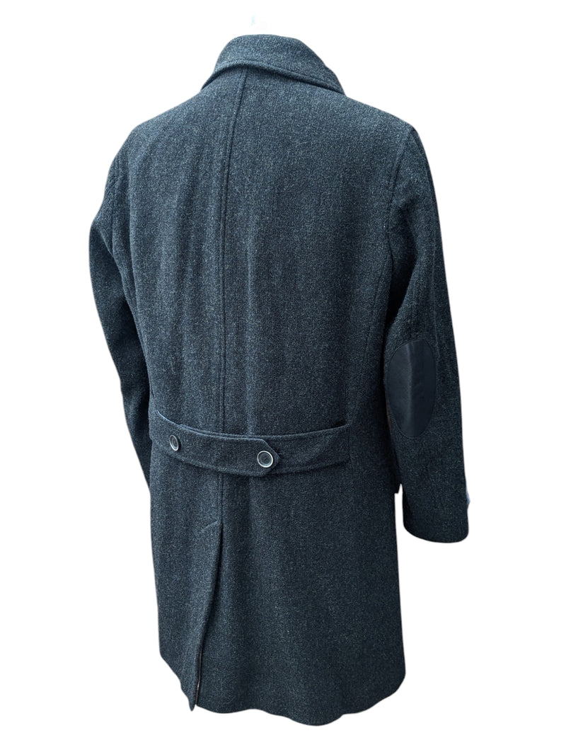 Abraham Moon Shawl Coat XL Charcoal Wool Knit