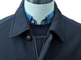 Marks & Spencer British Car Coat XL Navy Blue Wool/Lambswool