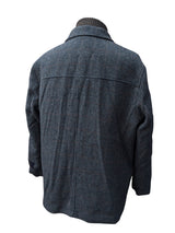 Abraham Moon Car Coat XXL/50R Blue-Grey Tweed Wool