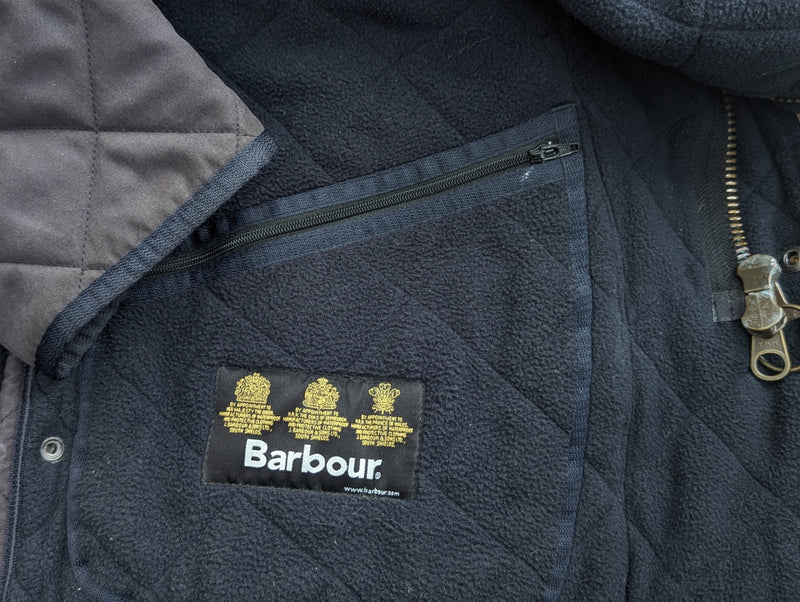 Barbour Coat S/M Soft Navy Microfibre Padded Polar Quilt Polyester