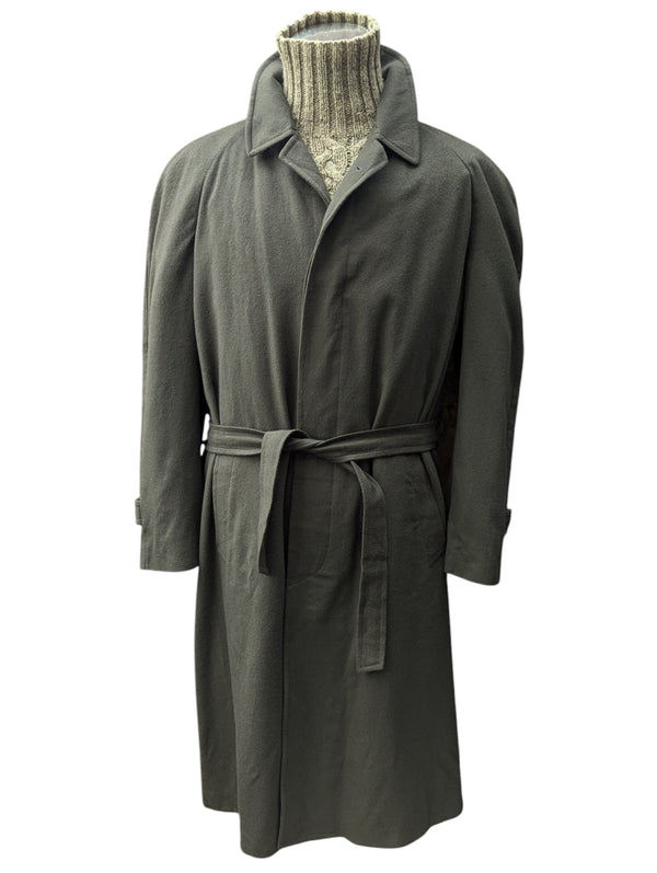 Corneliani Belted Raglan Coat XXL 46/48 Sage Green Wool/Cashmere