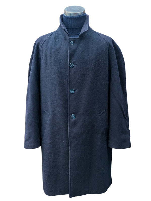 Vintage Canda Balmacaan Raglan Coat Large 46/48R Midnight Blue Wool