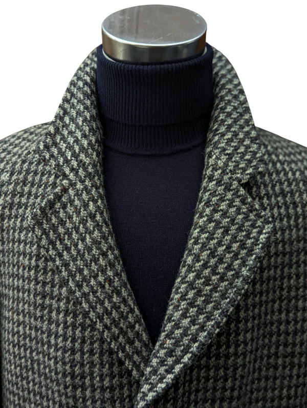 Vintage Maculette England Balmacaan Raglan Coat 40/42R Grey Check Wool Tweed