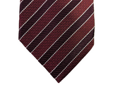Battisti Tie Burgundy stripe, 2-button & pocket, pure silk