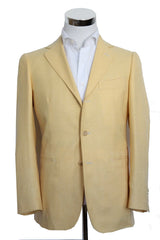 Stile Latino Sport Coat: 38R Yellow 3-Button Cashmere/Silk