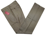 Luigi Bianchi  Trousers 36, Beige sharkskin Flat front Relaxed fit Wool