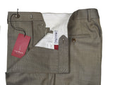 Luigi Bianchi  Trousers 36, Beige sharkskin Flat front Relaxed fit Wool