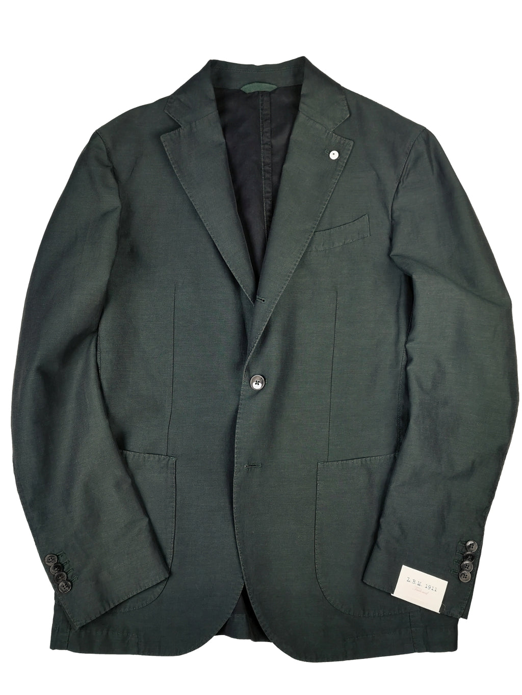 LBM 1911 Suit 38R, Washed hunter green Rolling 3-button Cotton/Linen ...